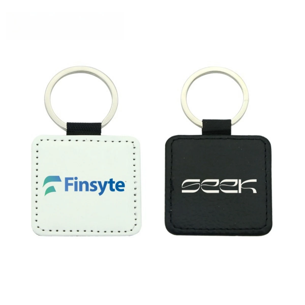 Square PU Leather Keychain 1