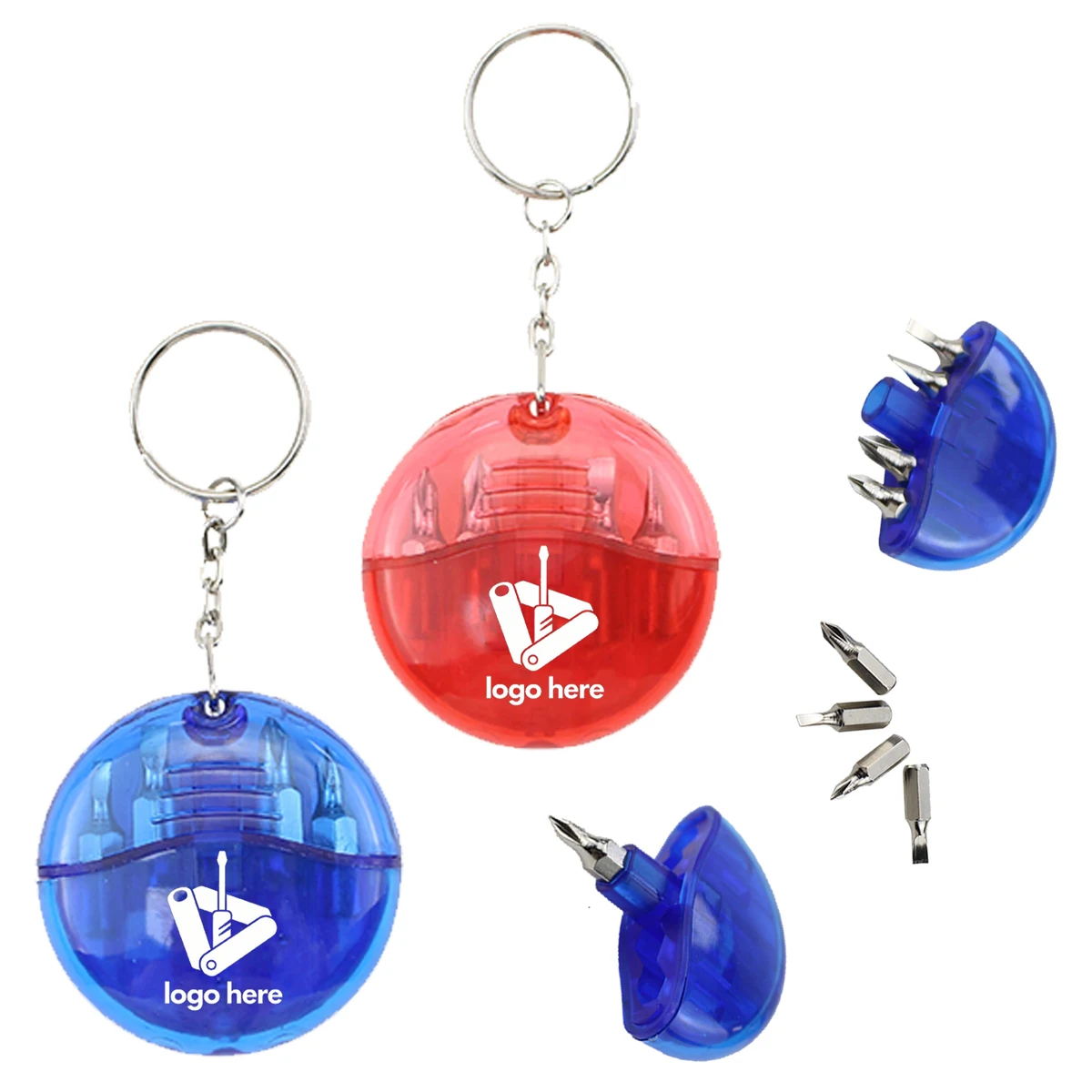 Tool Screwdriver Set w/4 Steel Bits Keychain 1