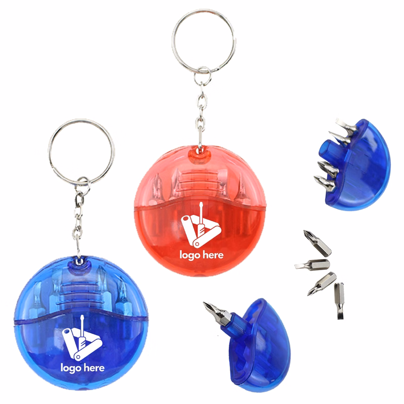 Tool Screwdriver Set w/4 Steel Bits Keychain
