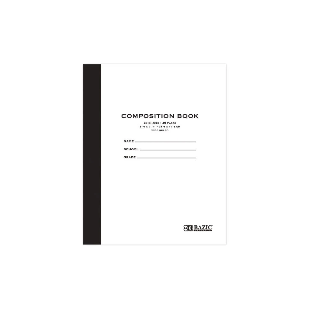 Composition Books - Wide Ruled 20 Sheets Paperback 1