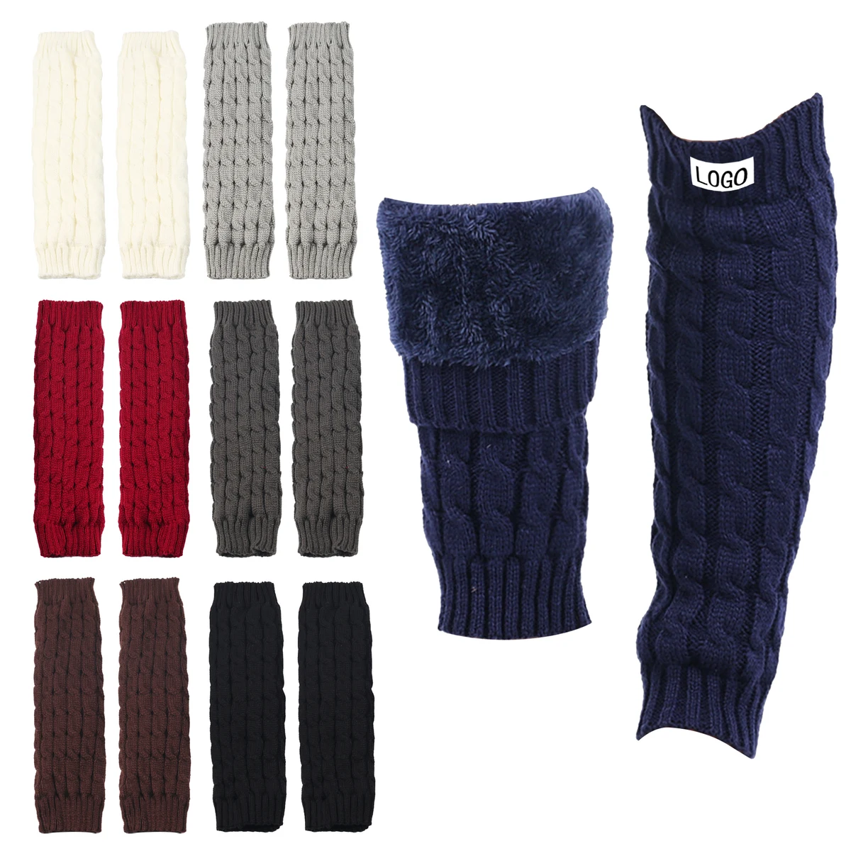 Knitted Twist Pattern Warmers Leg Warmers 1