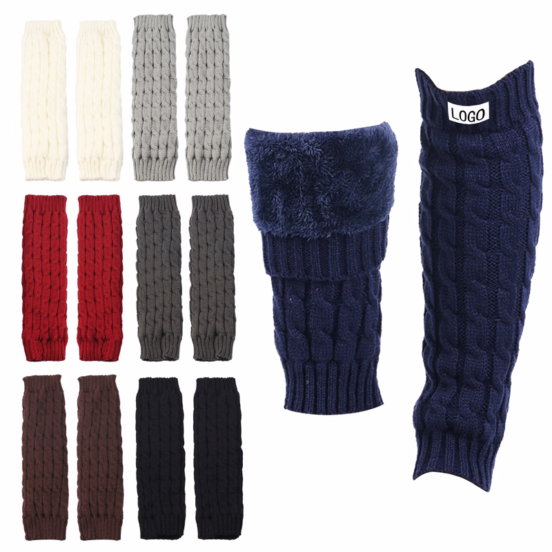 Knitted Twist Pattern Warmers Leg Warmers