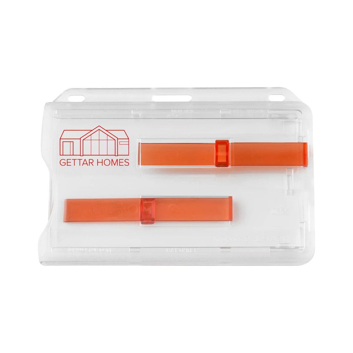 3.58" W x 2.46" H - Horizontal Rigid Card Holder (1 Color Imprint) 1