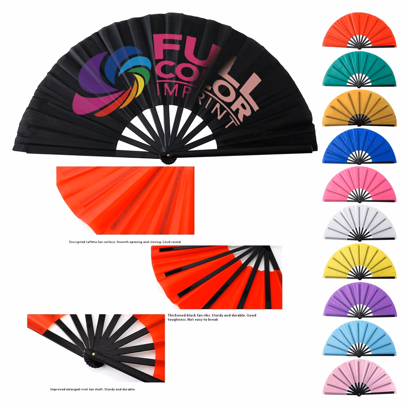 MOQ 30pcs Customizable 13-inch Full Color Silk Kung Fu Fan