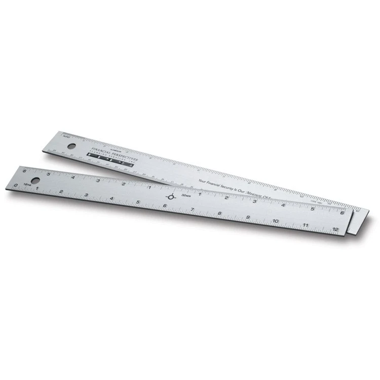 12" Straight Edge Aluminum Ruler with Center-Finding Back 1