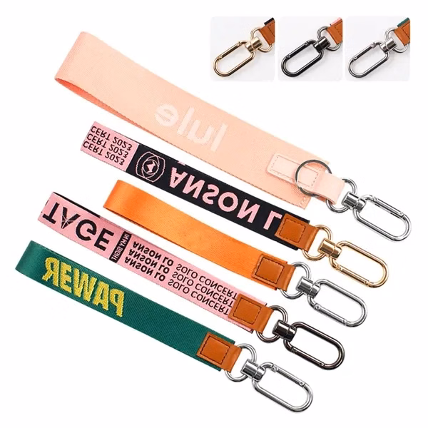 Custom Polyester Wrist Strap Keychain with Metal Hook — Trade Show Badge