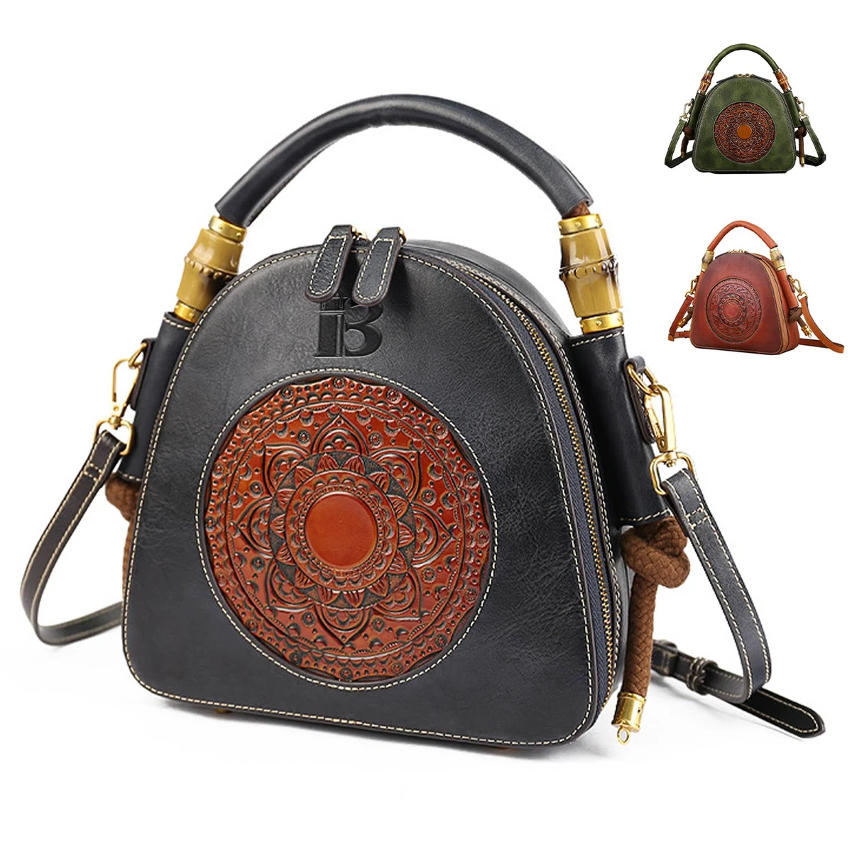 Genuine Leather Vintage women's shoulder tote bag, custom tote bag with logo imprint 1