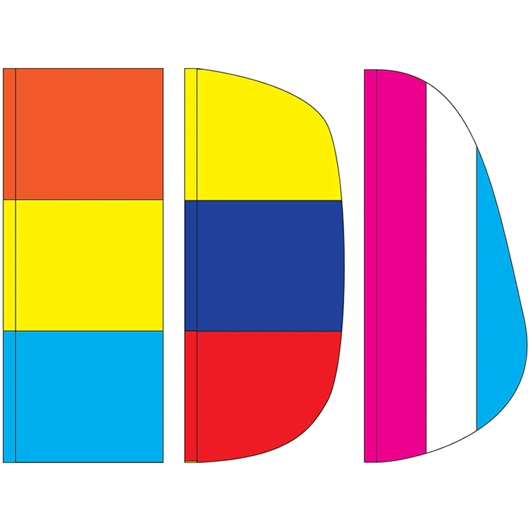 3' x 8' 3 Stripe Solid Color Feather Flags 1