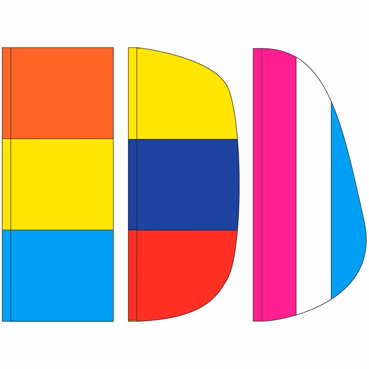 3' x 8' 3 Stripe Solid Color Feather Flags