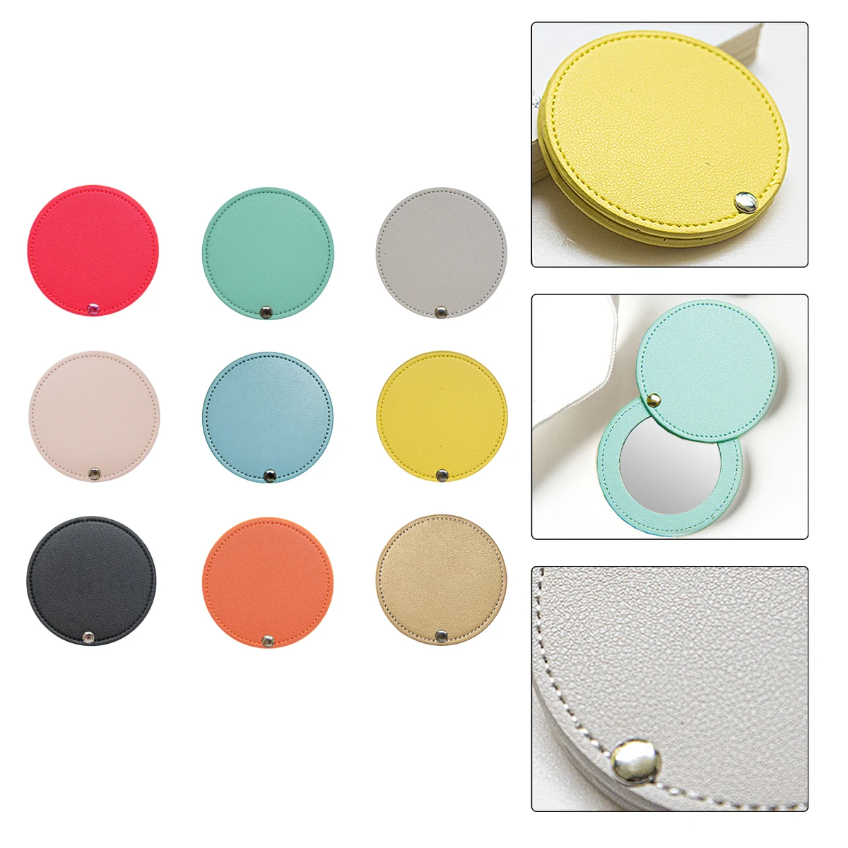 Rotating Leather Vanity Mirror 1