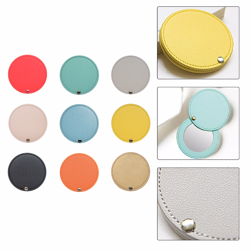 Rotating Leather Vanity Mirror