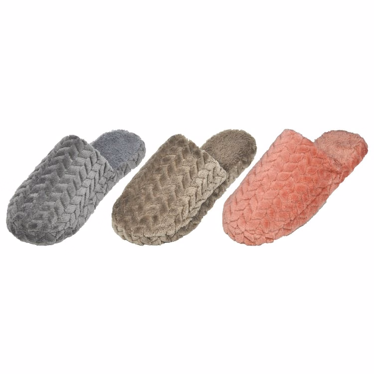 Women's Plush Slippers - Chevron S-XL