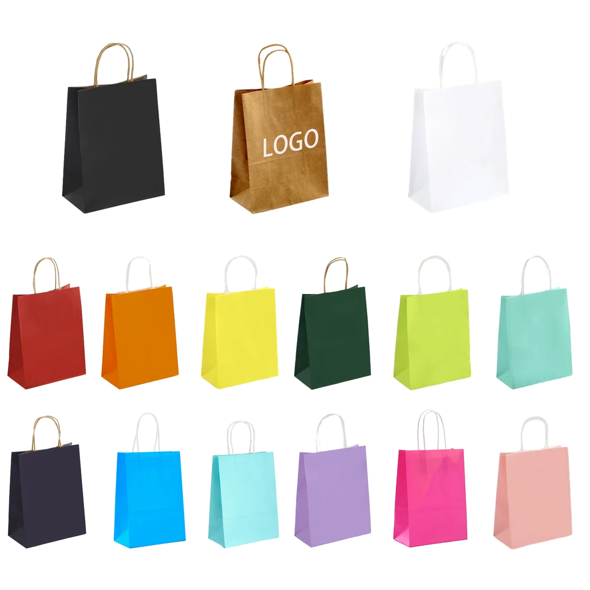 Blank Kraft Paper Gift Shopping Carry Handbag 1