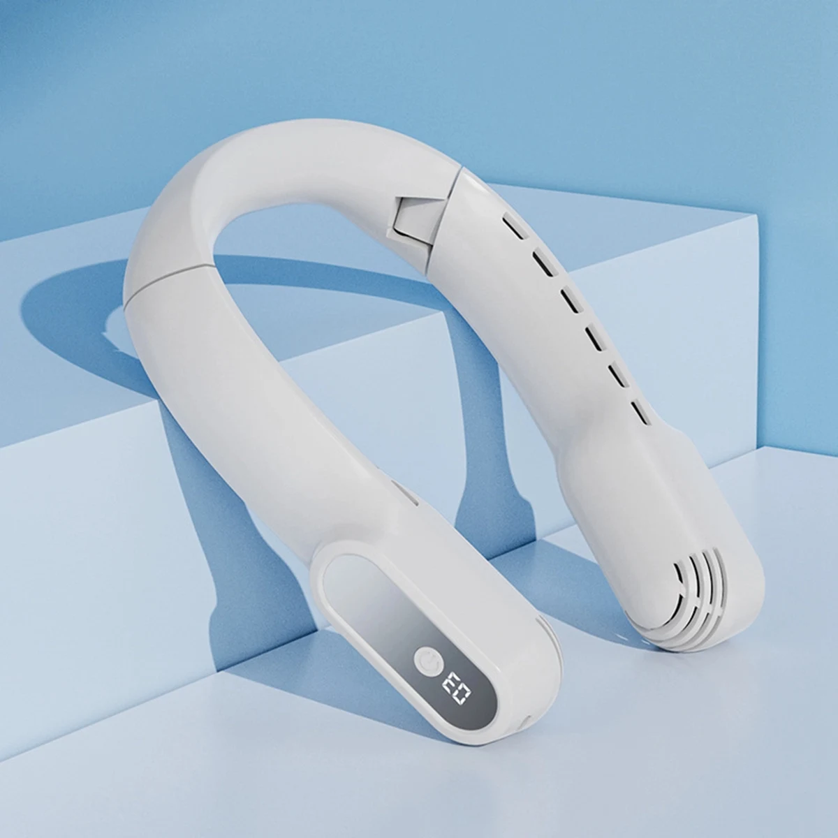 4000 mAh Rechargeable Folding Leaf-less Neck Fan 1
