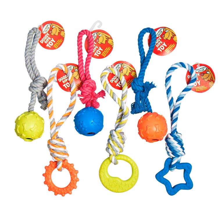 Dog Rope Chew Toys - Assorted Colors & Chew Ring