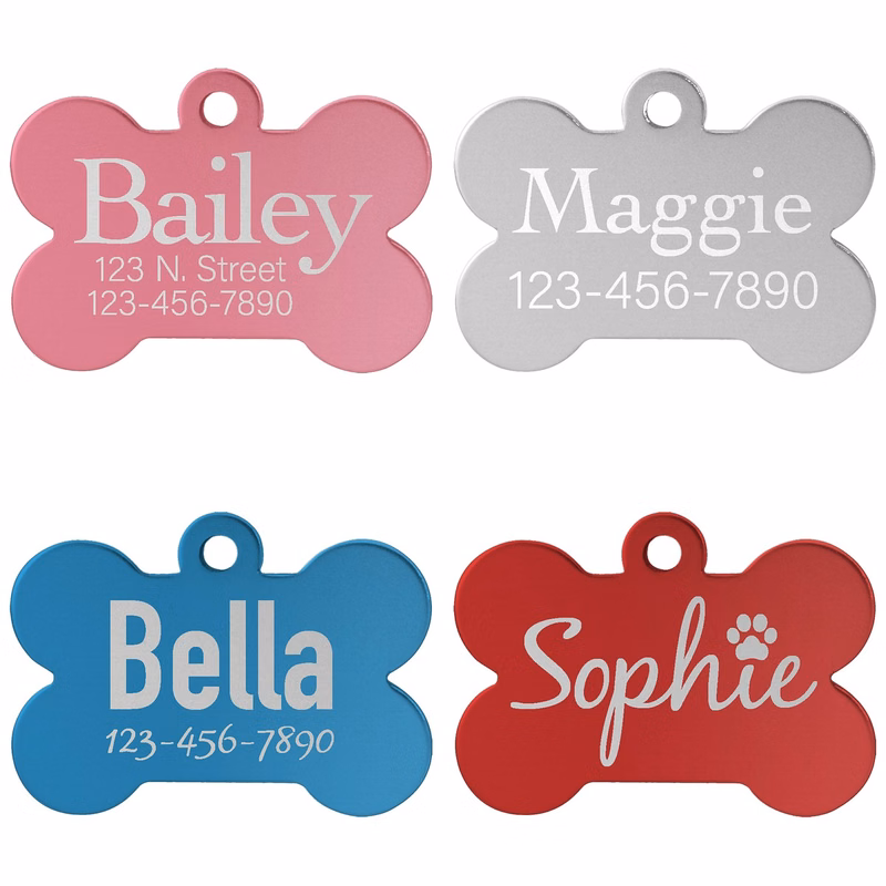 1 1/4" x 3/4" Anodized Aluminum Bone PET Tag