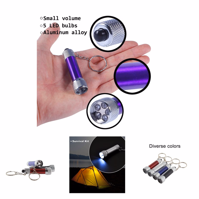 Aluminum 5 LED Keychain