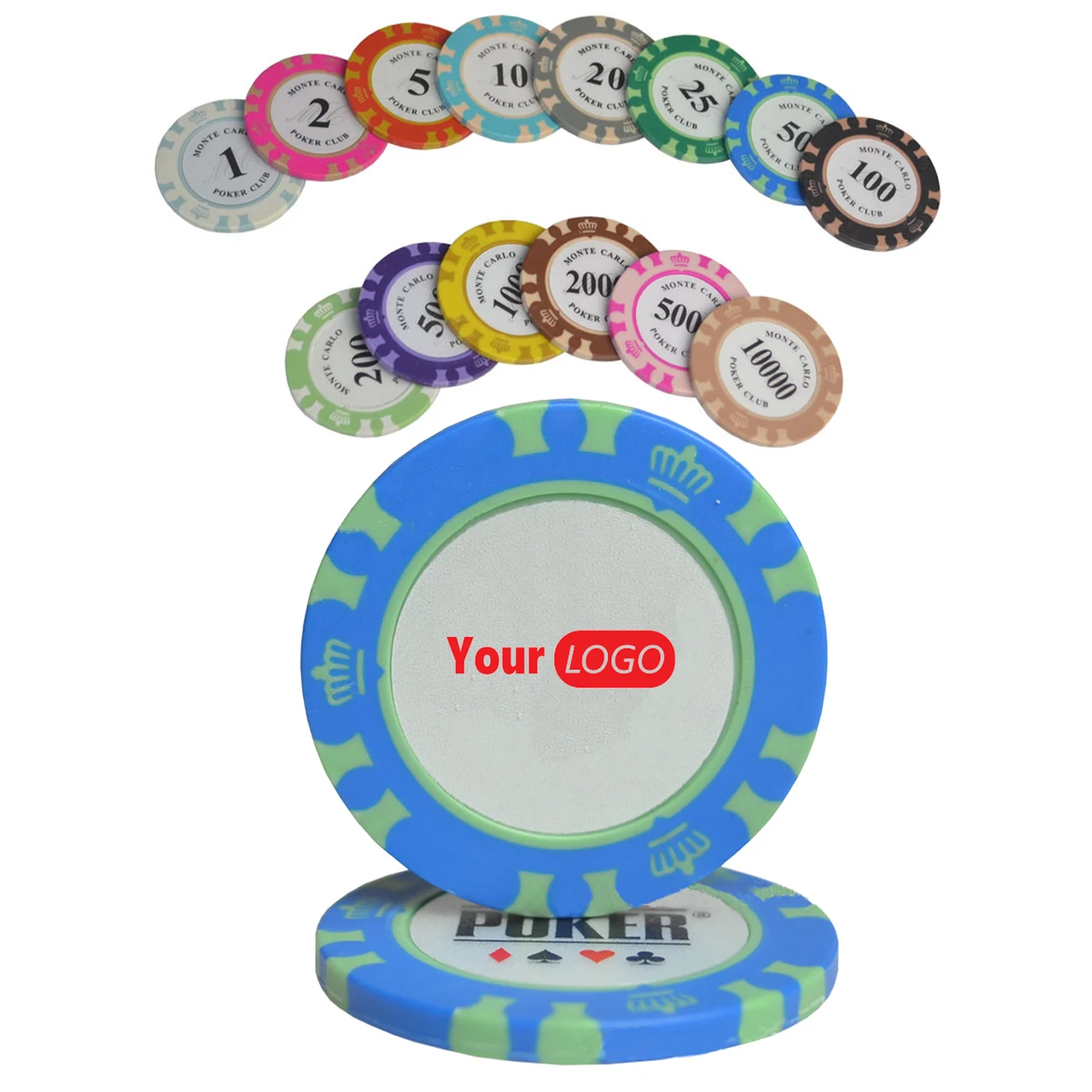 Custom Clay Poker Chips with Full Color Print 1