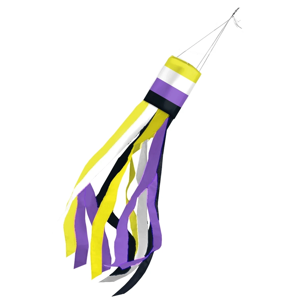 1ply Nylon Non-Binary Pride Windsock 1