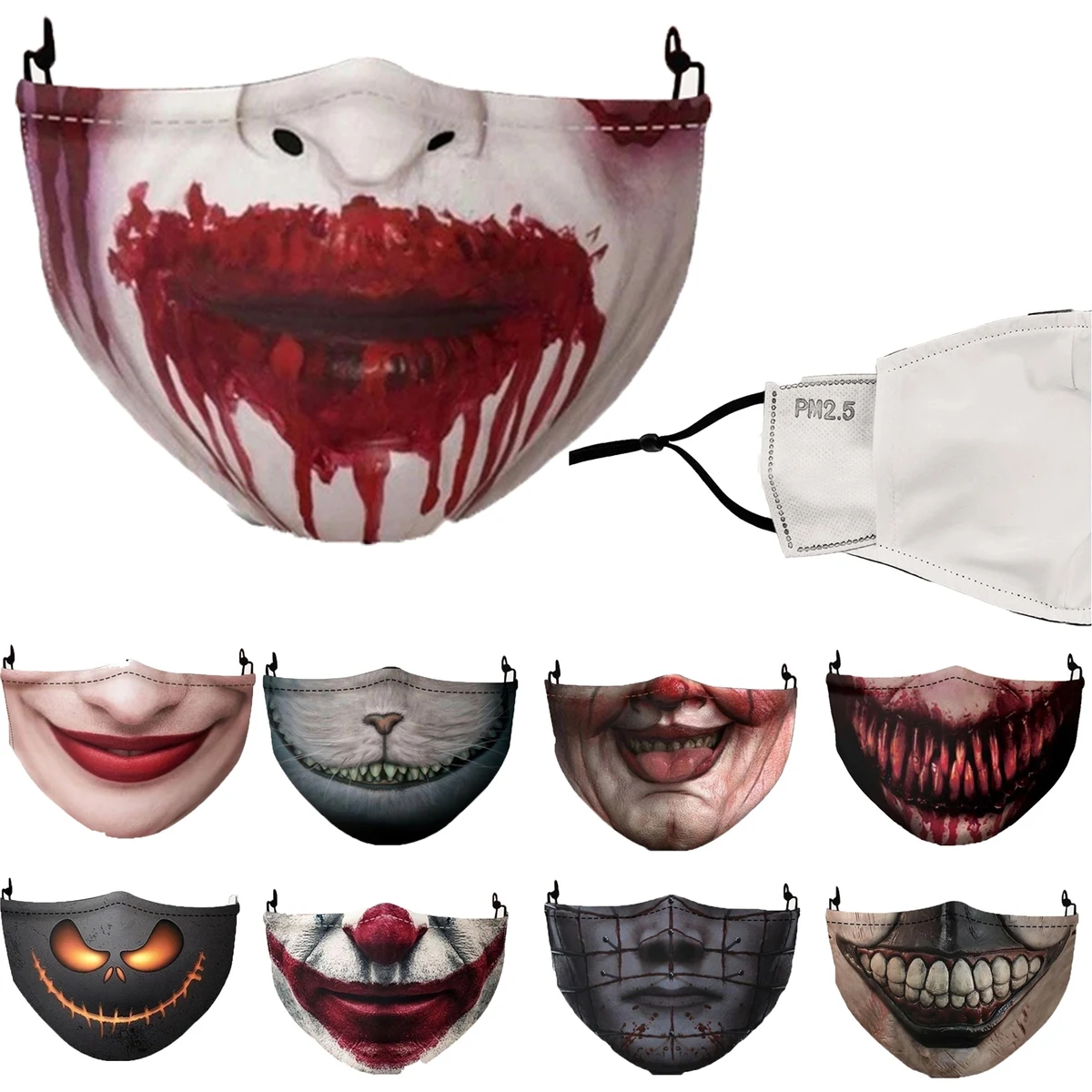 Cotton Fancy Halloween Face Mask Beats Mouth for Adult Party 1
