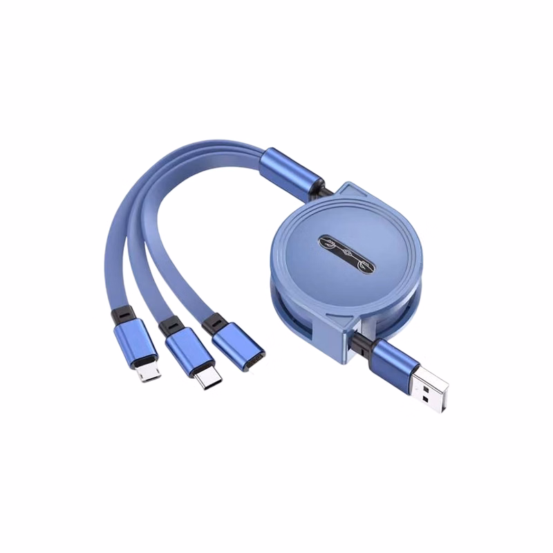 Retractable Multi Connector Charging Cable 3 in1 Design