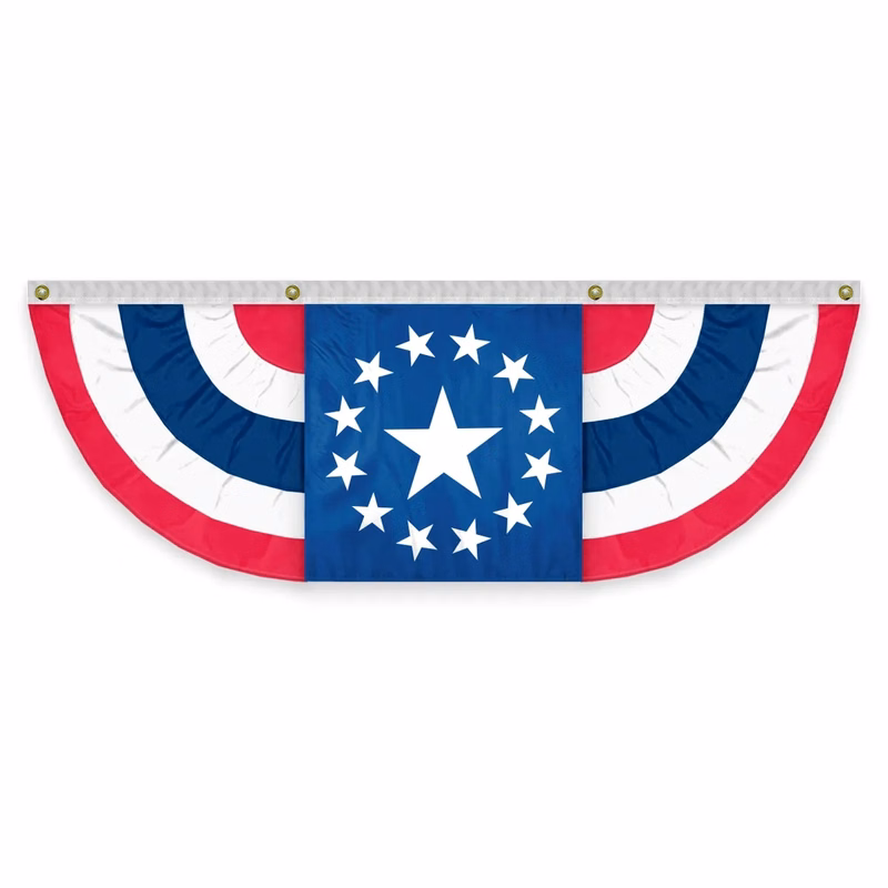 USA Pleated Full Fan With Star Center