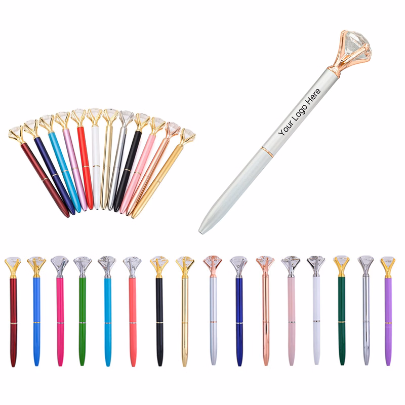 Big Diamond Topper Metal Ballpoint Pen MOQ 20