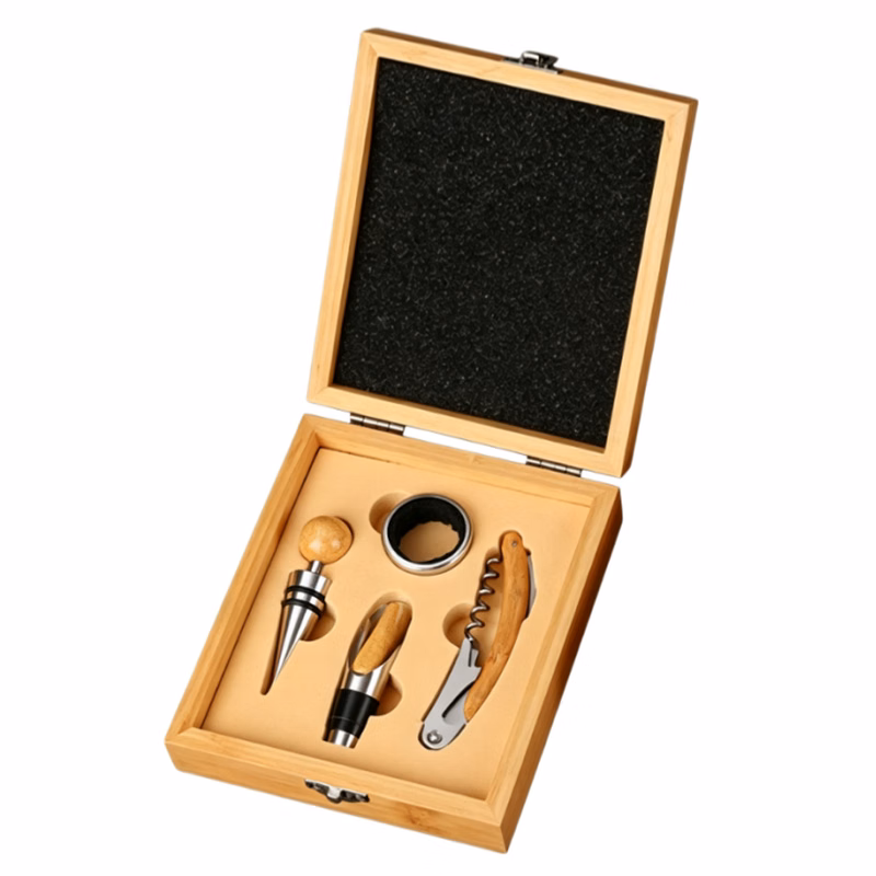 Bamboo Wine Opener Set