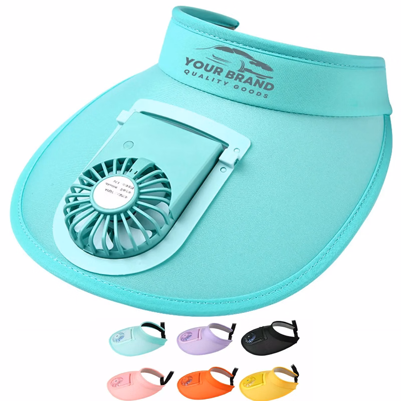 USB Fan Sun Hat Wide Brim Portable Running Visor Cap