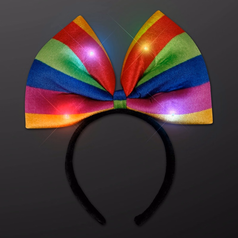 Blinking Rainbow Bow Headband