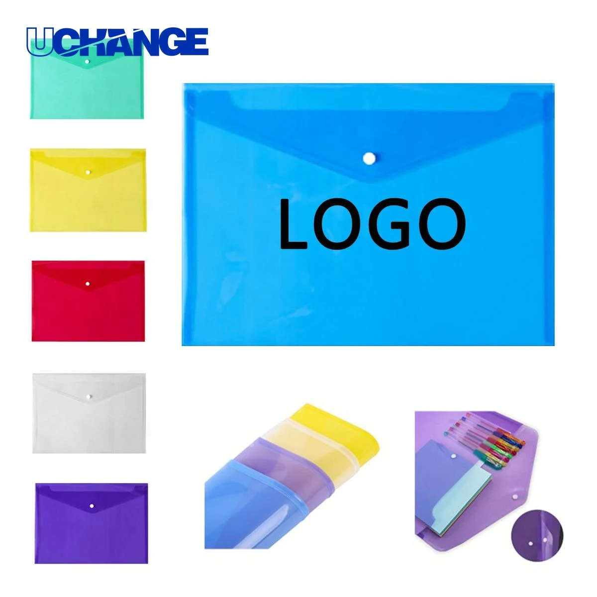 Clear PP Snap Button Document Holder 1