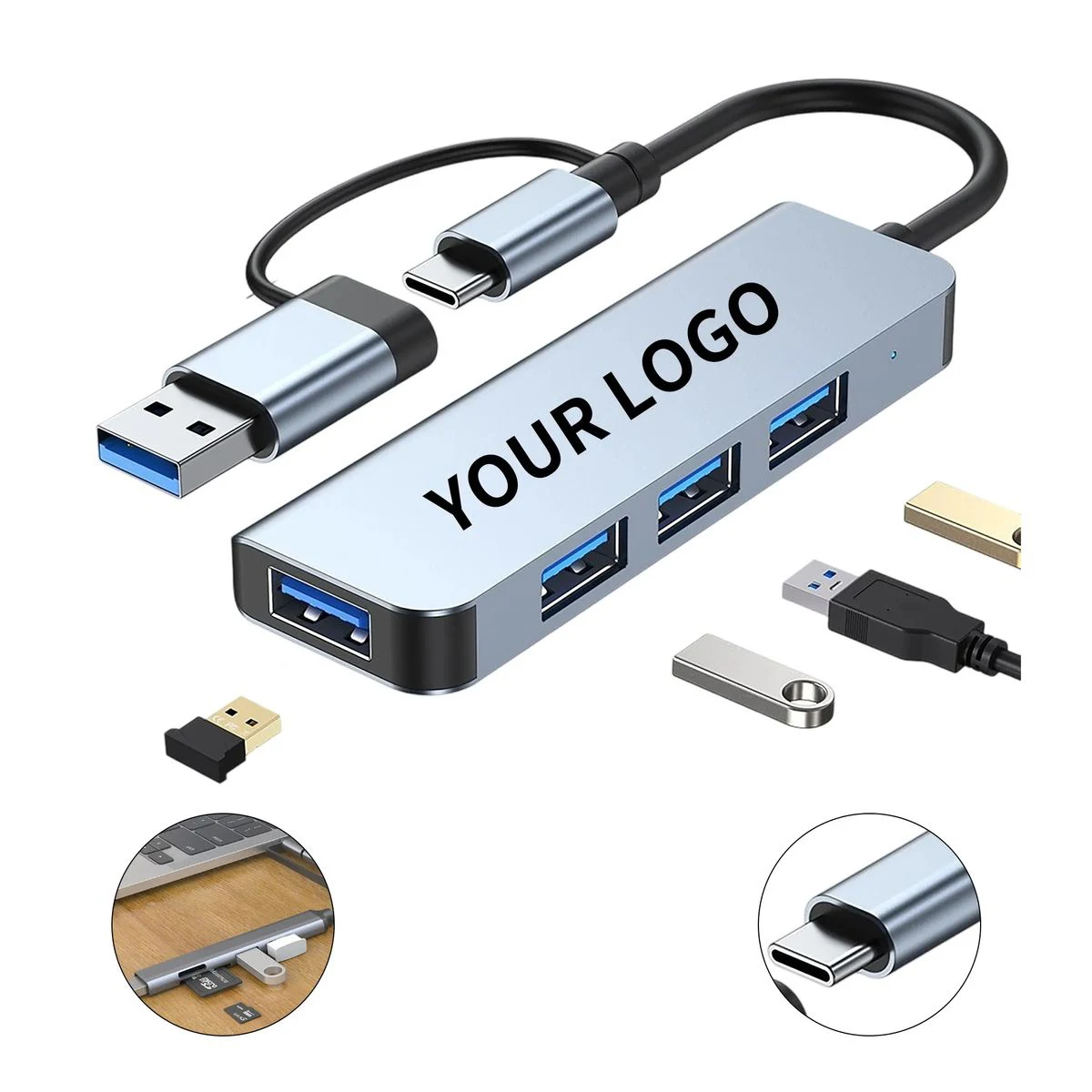 Aluminum USB Hub Multi Port Compact 1