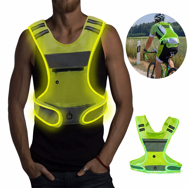 LED Light Emitting Mesh Reflective Vest