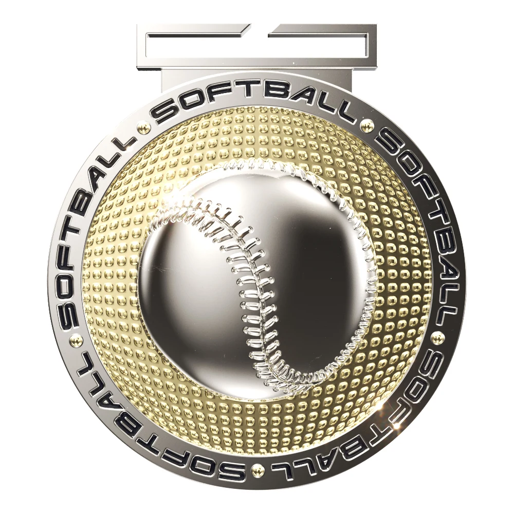 Softball Dual Plated Medallion (3") 1