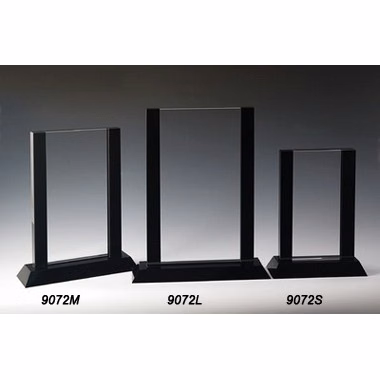 Vertical Black/Clear Crystal Award - Small