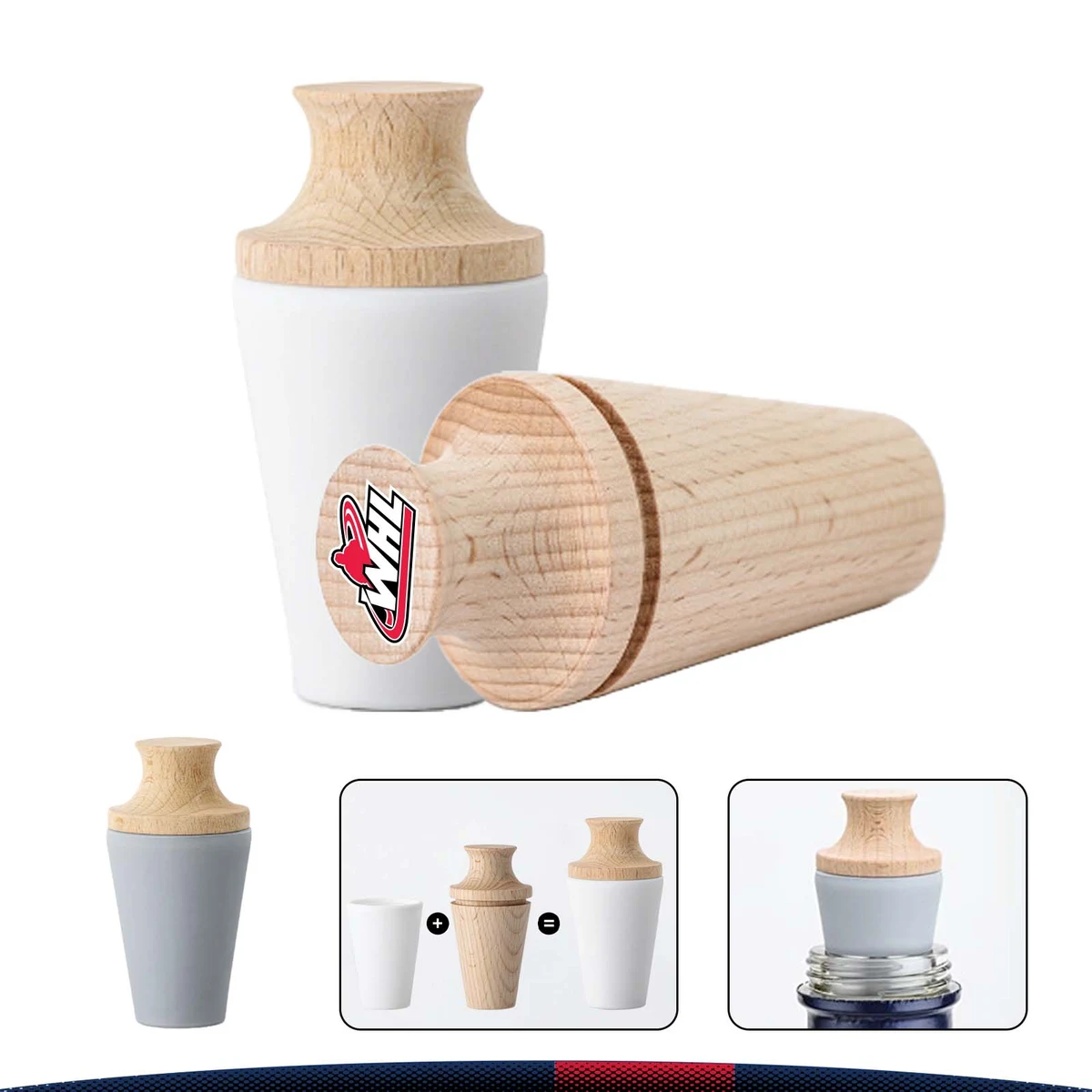 Cone-shaped Beech Wine Stopper 1