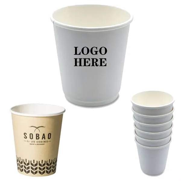 Custom 8 oz Double-Wall Insulated Paper Coffee Cup — Eco-Friendly Beverage