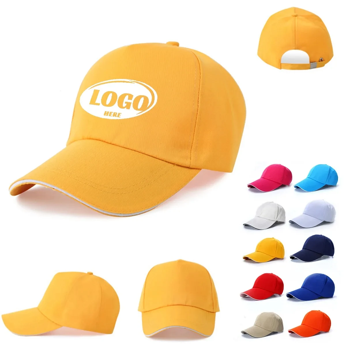 Adjustable Cotton 6 Panel Baseball Cap 1
