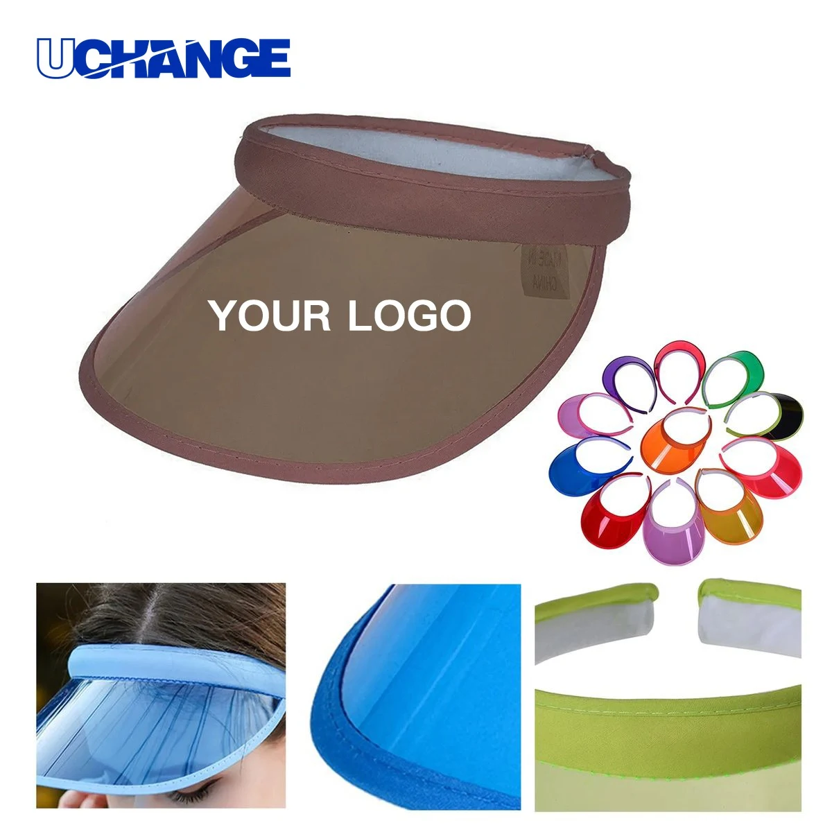 Open Back PVC Sun Visor Hat for Summer Use 1
