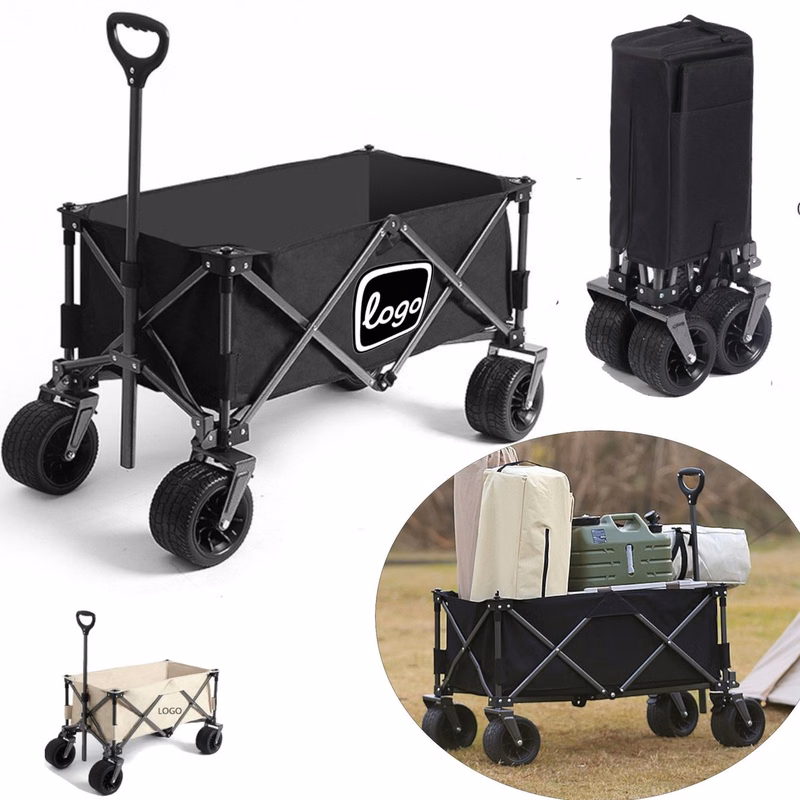 Portable 4 Large Wheels Foldable Wagon Hand Truck Cart Trolley For Camping 150L