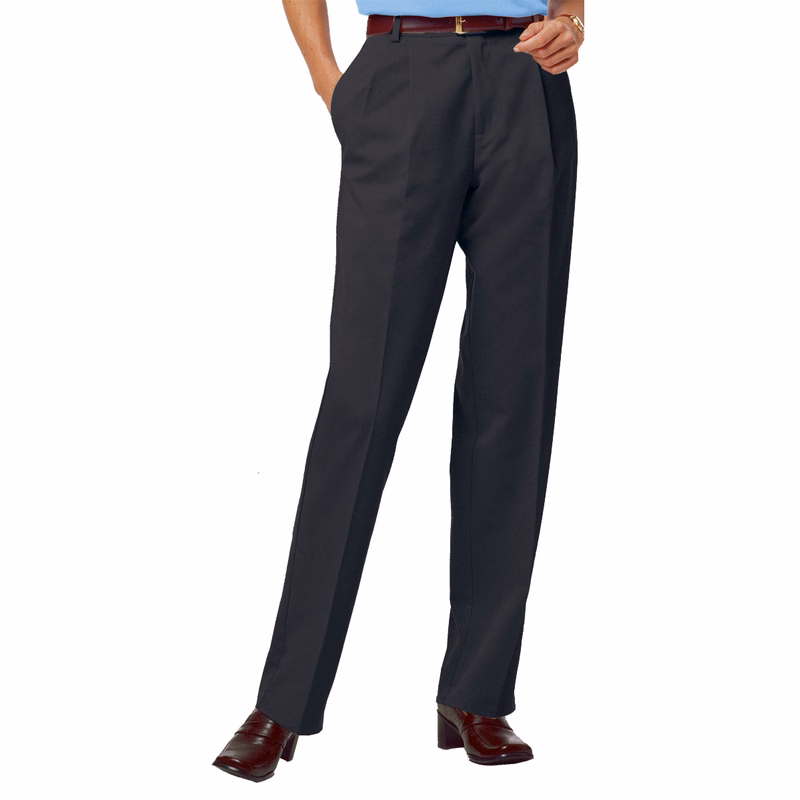 Ladies' Scotchgard Twill Pleated Front Pant