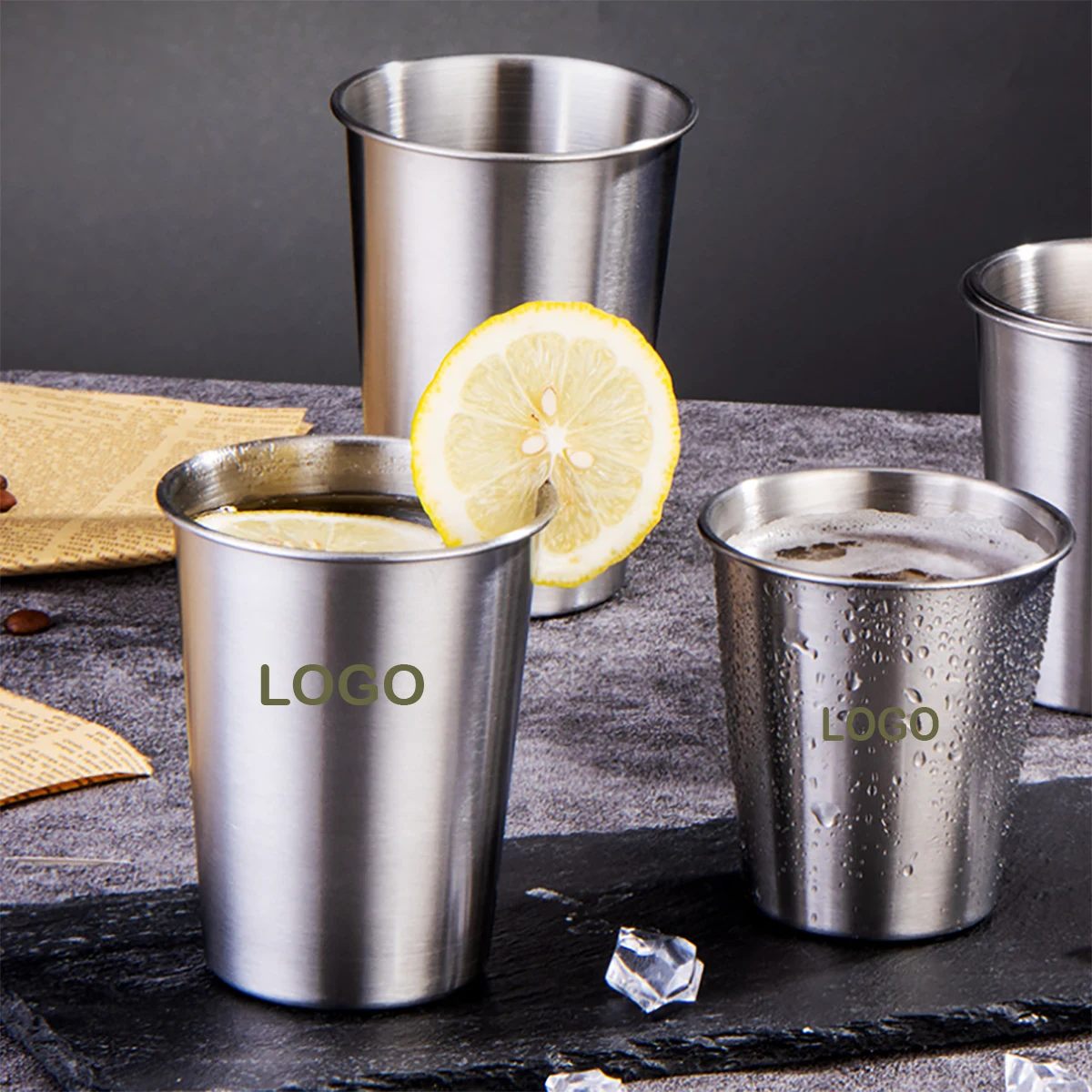 350ML Stainless Steel Beer Pint Cups 1
