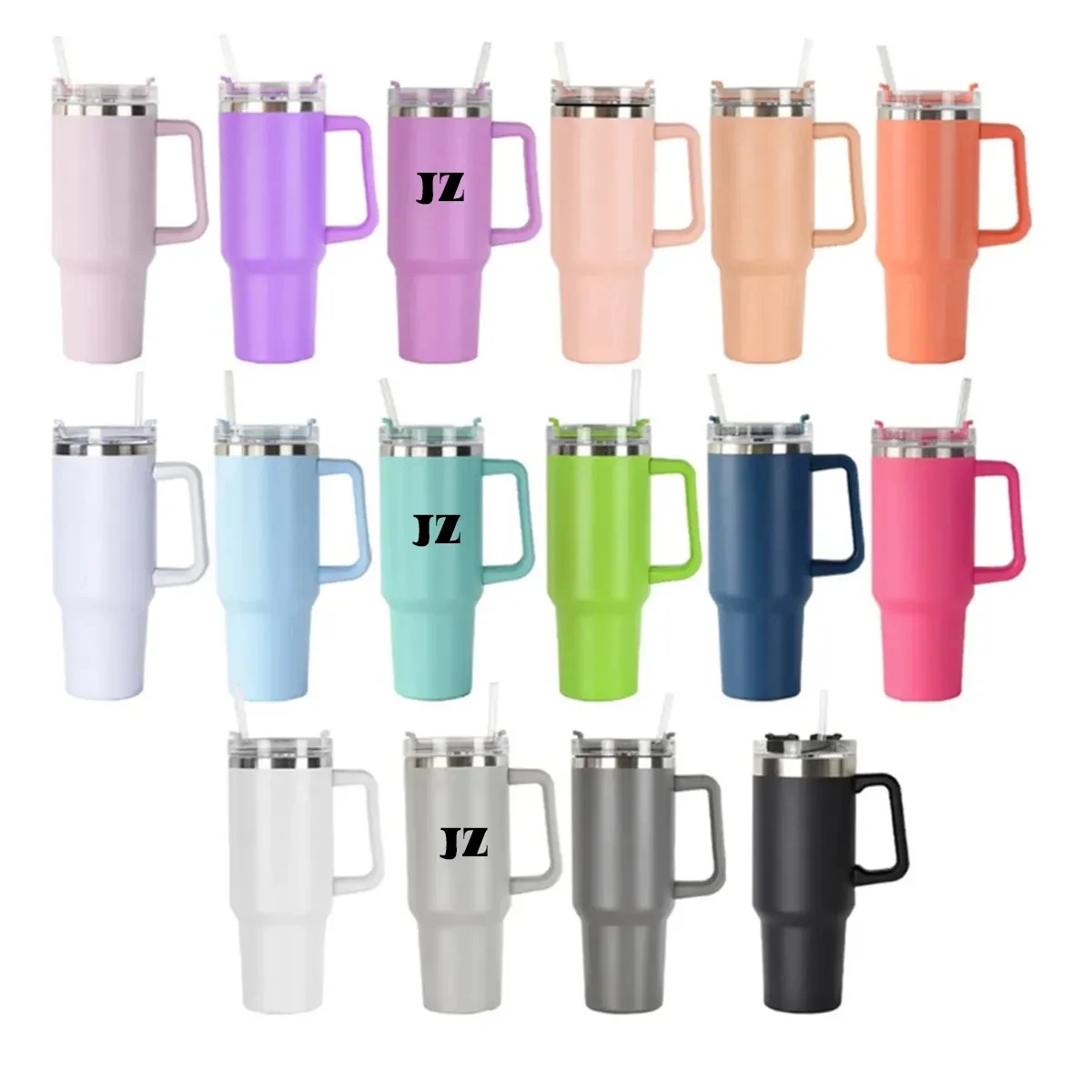 H 1.0 40 OZ Stailess Steel Tumber with Lid and Straw 1