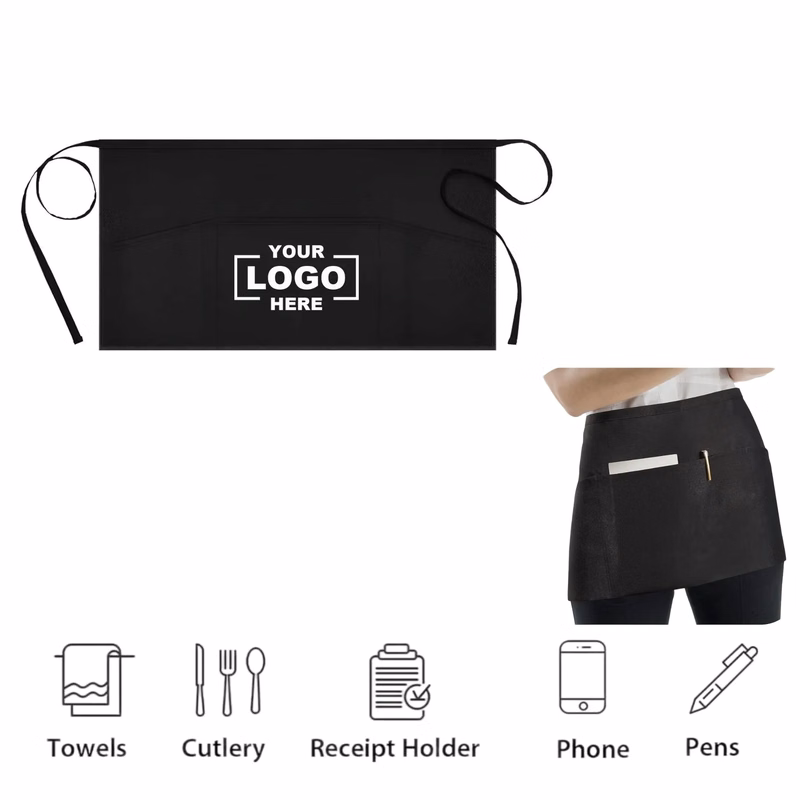 Multi Pocket Waterproof And Oil Resistant Waiter Apron