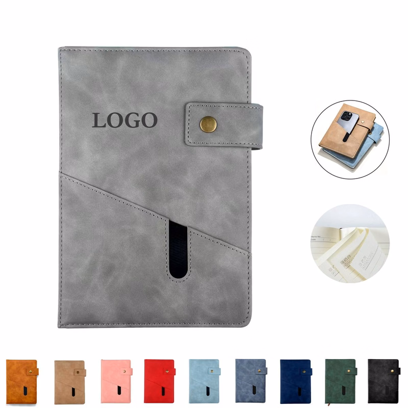 Leather Notebook with Front Pocket