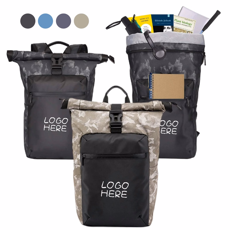 Anti-Theft Roll Top Business Laptop Bag