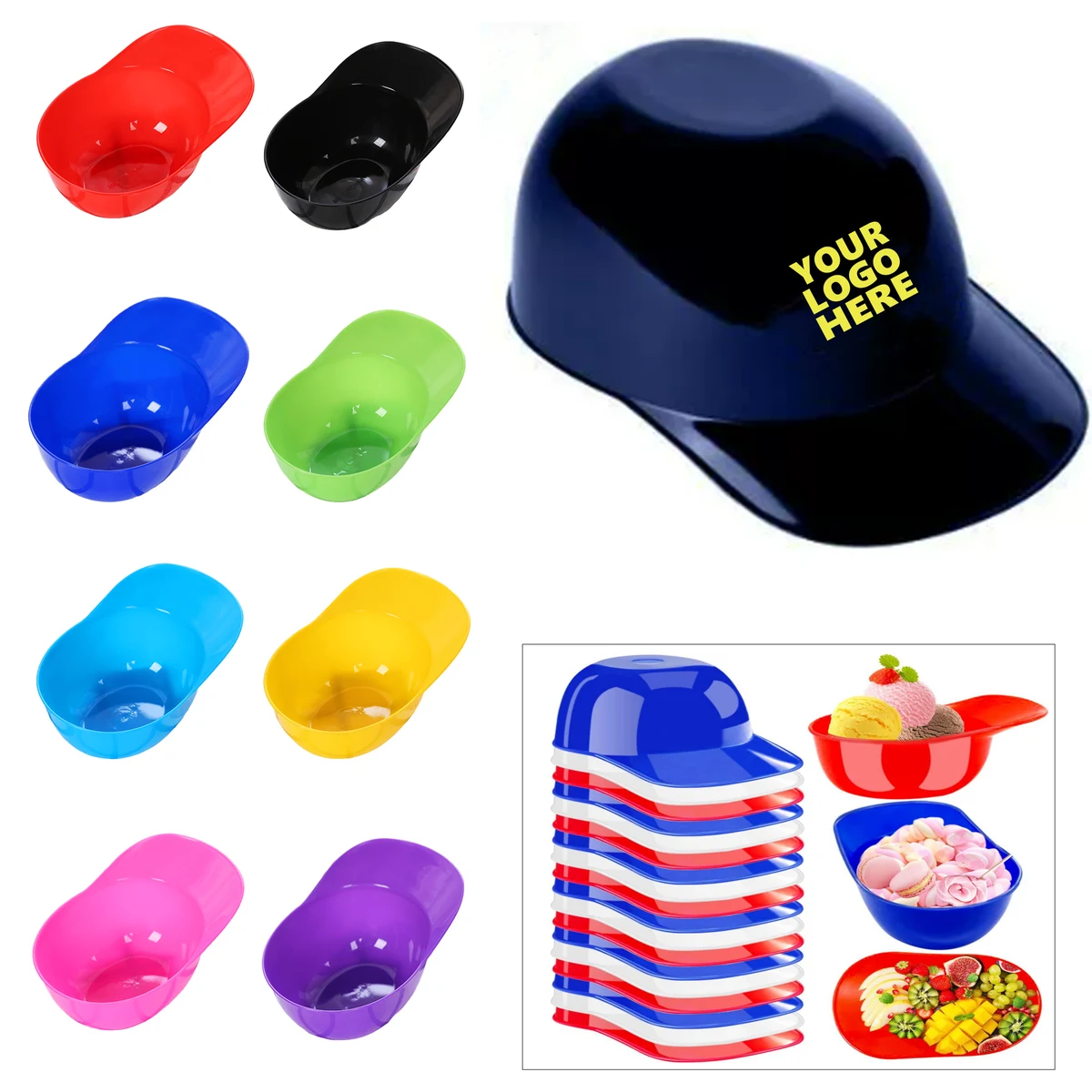 8oz Snack & Ice Cream Bowl in Baseball Helmet Style 1