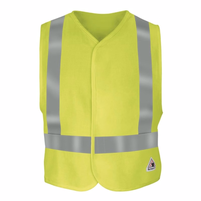 Bulwark Men's Men's Hi-Visibility Flame-Resistant Safety Vest - VMV4HV