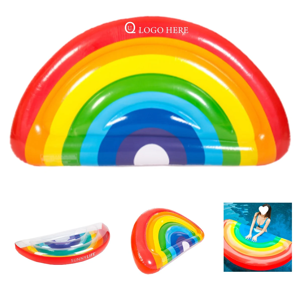 Rainbow Flamingo Floating Row 1