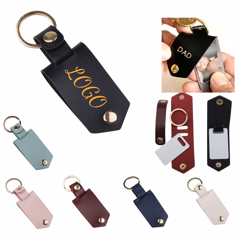 PU Leather Photo Frame Keychain